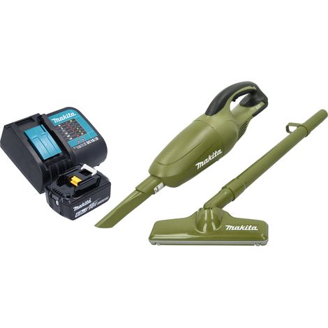 Makita DCL 180 SGO Akku Staubsauger 18 V 0,65 l Olive Outdoor Adventure Serie + 1x Akku 6,0 Ah + Ladegerät