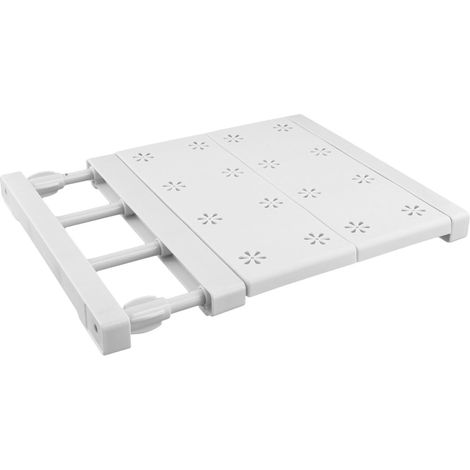 Étagère Télescopique - 1 Pièce - Acier Et Plastique - Réglable 30-80cm - Pour Penderie Et Dressing - Blanc (1/5)