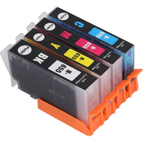 Cartouche d'encre pour imprimante Deskjet Ink Advantage 3525, lot de 4 couleurs (noir, cyan, magenta, jaune), encres fluides et claires, haute qualité d'impression. (1/5)
