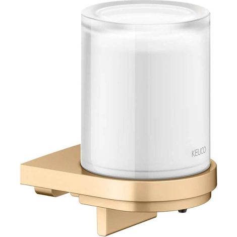 Keuco Collection Moll - Distributeur de savon avec support, verre dépoli/laiton brossé 12752259000 (1/5)