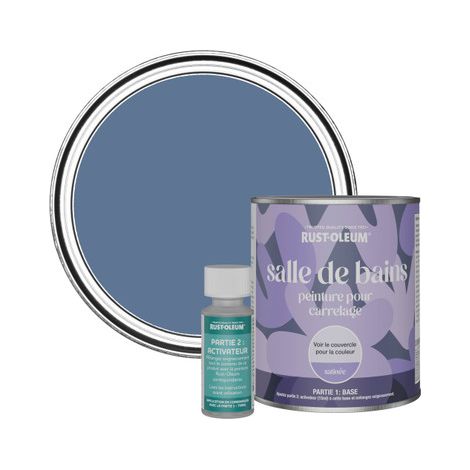 Peinture pour Carrelage de Salle de Bain, Finition Satinée - Rivière Bleue 750ml (1/3)
