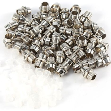 50 pcs Silver Color 5mm LED Holders Panel Display Thread Mount Size 8mm