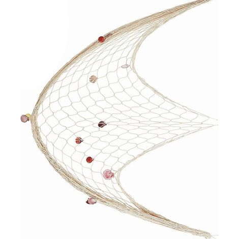Filet de pêche décoratif nautique en coton tissé à la main, style méditerranéen, accessoire photo pour fêtes et maison. (1/5)