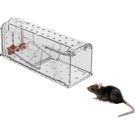 Lot de 2 cages à souris en plastique résistantes avec aération (1/5)