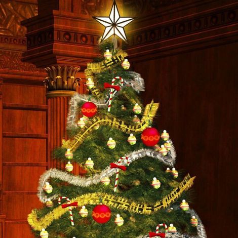étoile lumineuse pour sapin de Nol, étoile 3D de 17 cm avec lumière LED, pour décorer votre sapin de Nol (dorée) (1/5)