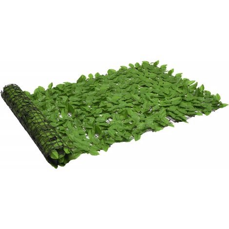 Écran de balcon avec feuilles vert 200x100 (1/5)