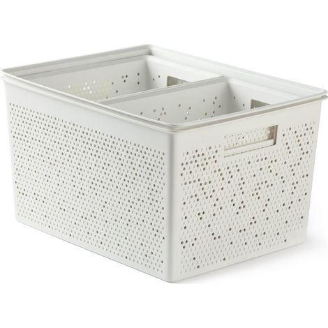 Tatay Set de 4 Cajas Organizadoras Rectangulares Bohol (2 x 4L / 1 x 12L / 1 x 20L) de Polipropileno Blanco