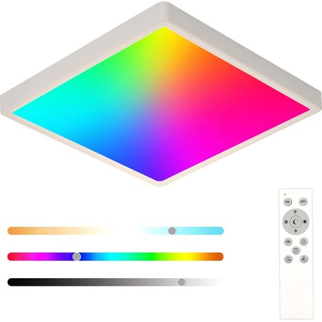 Plafonnier LED Dimmable avec Télécommande, 24W RGB 3000K-6500K (1/5)