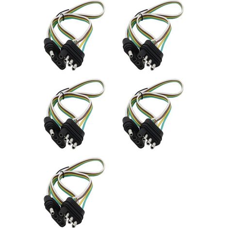 Convient pour 5 câbles d'alimentation de feux arrière automobiles, faisceau de remorque américain à 4 broches, connecteur de câble de remorque adaptateur SAE à 4 broches