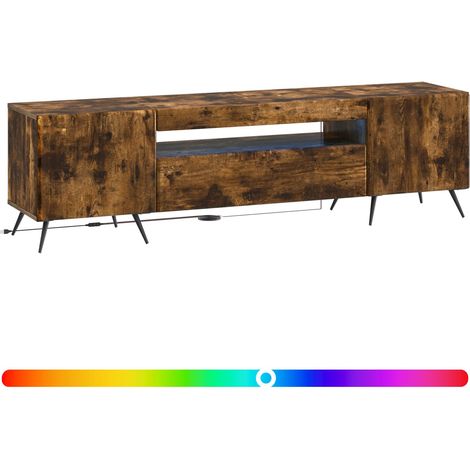 Maison Exclusive - LED-TV-Schrank Raucheiche Holzwerkstoff (1/5)