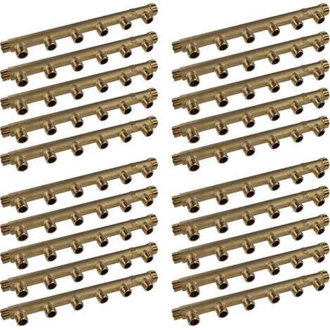 20 Collecteurs mâle femelle 3/4" (20/27) - 6 départs 1/2" (15/21) - Entraxe 50 mm - Arcanaute (1/2)