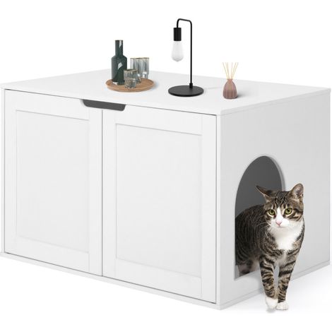 Toilette per gatti a doppia anta bianca