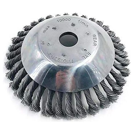 Testina per tosaerba in acciaio massiccio da 15 cm (6 pollici), set di spazzole da 15 cm (6 pollici), spazzola rotonda per diserbo da 4 mm (1/5)