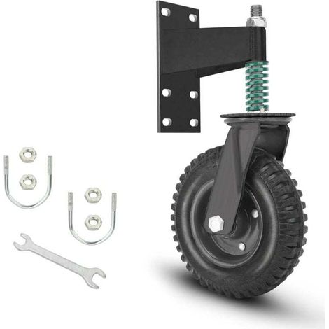 20 cm Torrolle für Metalltore, Tragkraft 272 kg, 360° drehbare Feder, stoßdämpfend, robuste Rollen, inklusive Montagewerkzeug, Schwarz (1/4)