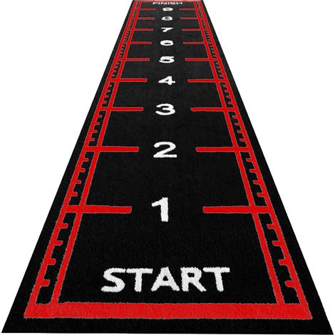 Pista sprint in erba artificiale - 10 x 2 metri - Nero / Rosso - 17 mm