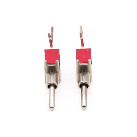 Red MTS-102/C4 Miniature Rocker Handle Two-Prong Toggle Switch (1/4)