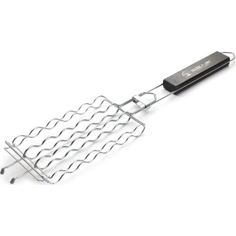 SABIR Barbecue Saucisse Hot Dogs Facilement Griller De La Viande Ou des Légumes avec Ce Barbecue Facile Grill avec Manche en Bois (Couleur : Black, Size : 55.5x12x3cm) (1/5)