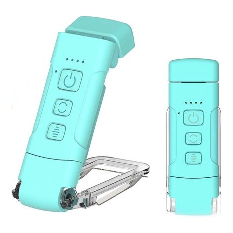 Lámpara de lectura 3 modos color y 5 niveles brillo ajustables, función temporizador y recargable USB, 80 horas duración batería (azul marino) (1/5)