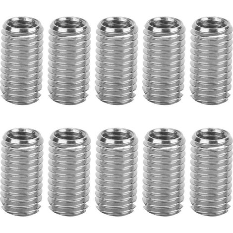 10pcs Intérieur M6 1.0 Extérieur M8 1.25 Lueur 15mm Inserts Filetés à Fente (1/5)