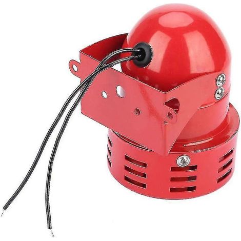 Alarma con sirena Ms-190 de 220 V, color rojo, 114 dB, con motor de bobinado continuo y sistema de seguridad electrónico. (1/5)
