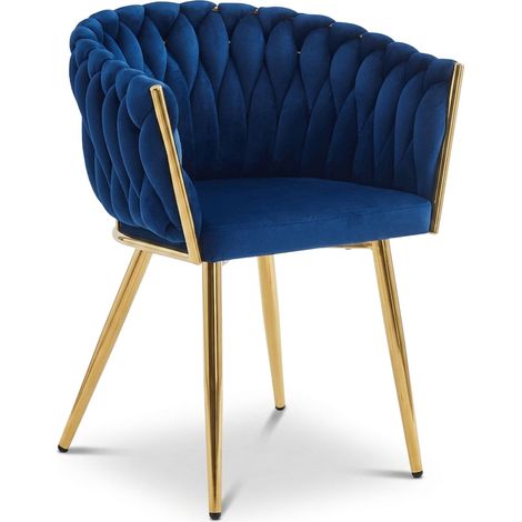 Chaise - leobert - orion - velours bleu marinepieds dores - 61 x 55 x 79 cm 211770222 (1/5)