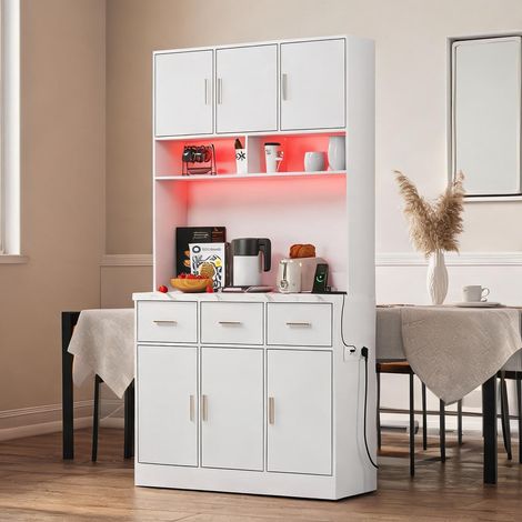 Buffet coloris blanc en MDF 100 x 40 x 180 cm (1/5)
