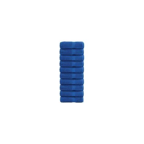 Gants de toilette de qualité supérieure SOLUND, lot de 10, bleus, 30 x 30 cm, 600 g/m² - Crezuo (1/4)
