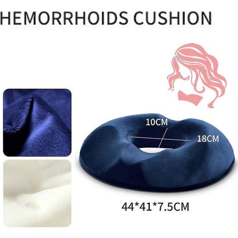 Donutförmiges Kissen aus Memory-Schaum, rutschfest, zur Linderung von Schmerzen und Druckstellen während der Schwangerschaft (blau) (1/4)