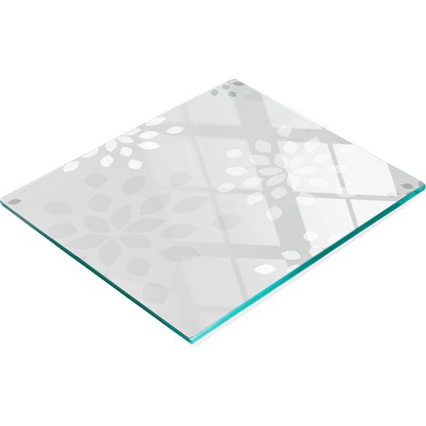 Tabla de cocina decorativa multifuncional de vidrio con estampado floral, 60x52 cm. (1/5)