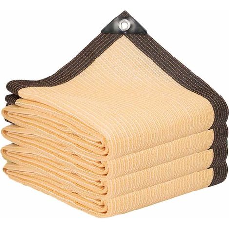 Beigefarbenes Sonnenschutznetz 85 lichtundurchlässiges Schattierungsgewebe mit Ösen atmungsaktives Gewächshaus-Schattierungsnetz 4 x 4 m für Pool (1/5)
