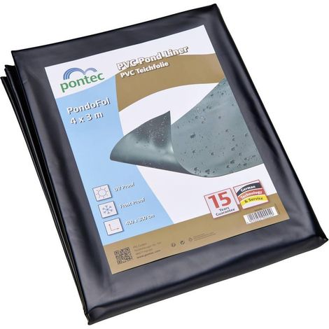 Pontec 90004 Teichfolie PVC schwarz 4x3 m