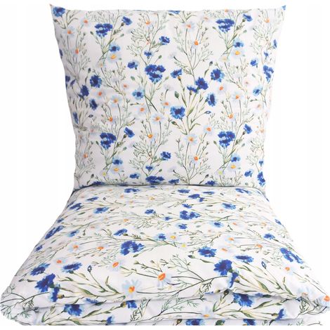 SET DI BIANCHERIA DA LETTO 200x220 100% COTONE SPESSO 3 PEZZI POLACCO PREMIUM FIORI DI CORNO