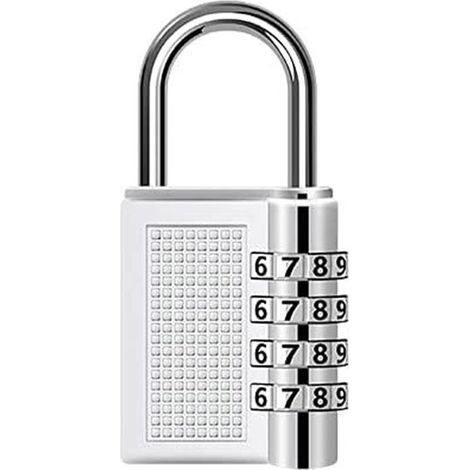 Cadenas à combinaison - Cadenas à combinaison à 4 chiffres - Cadenas - argent - alliage de zinc - Cadenas à combinaison - Cadenas de voyage - Cadenas à bagages - 401479cm (1/5)