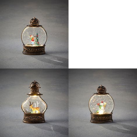 Luca Lightning LED Laterne Winterszenerie 13 cm warmweiß 3-fach sortiert Figur