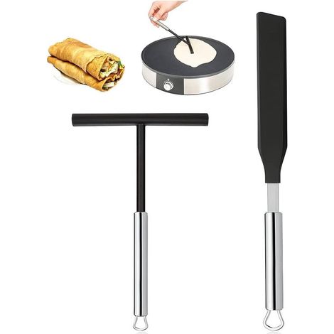 Espátula y agitador de panqueques - Acero inoxidable de alta calidad - Fácil de usar