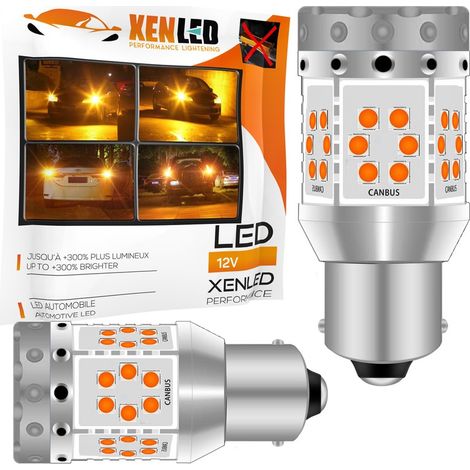 2x Ampoules XENLED V2.0 30 LED SS - P21W - CANBUS Performance - LED Orange - Compatible Clignotant (1/5)