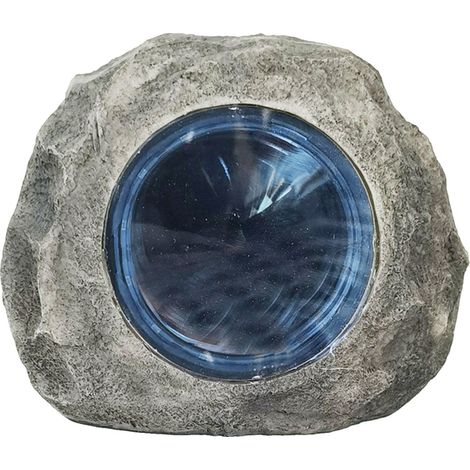 LED Solarleuchte Stein mit Dämmerungssensor grau-blau Wege- & Sockelleuchten (1/2)