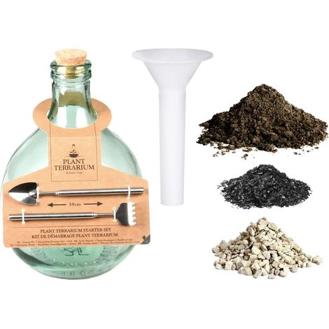 Kit Terrarium Plantes DIY Écosystème Fermé Autonome Bocal en Verre 5 L avec Outils - PANGIVO (1/4)