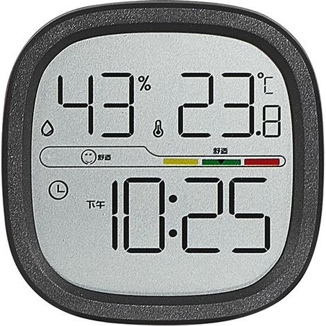 Réveil numérique LCD avec thermomètre, alarme, veilleuse, fonctionnement silencieux, moderne, japonais et coréen - 302 noir chinese (1/5)