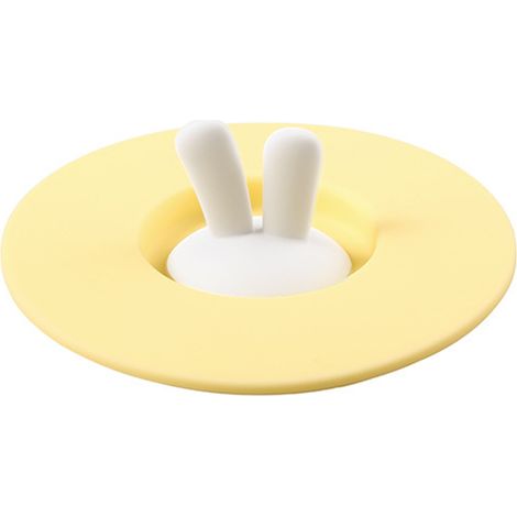 Couvercle de tasse en silicone créatif en forme de lapin, anti-poussière, hermétique, jaune (1/3)