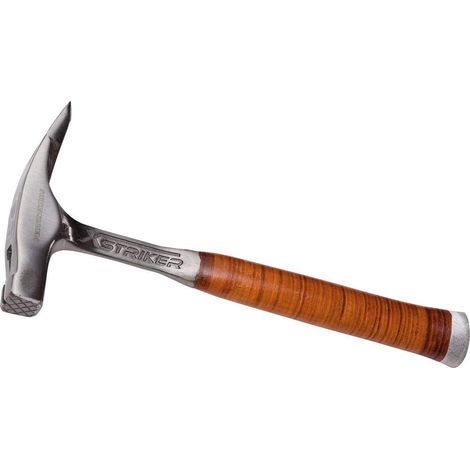 Marteau de Plafonneurs 965g face plate magnetique avec Manche en Cuir, Argent/Brun (1/2)