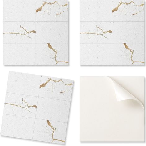Juego de baldosas de vinilo autoadhesivas con estampado, dise帽o moderno de m谩rmol, 20x20x20 cm