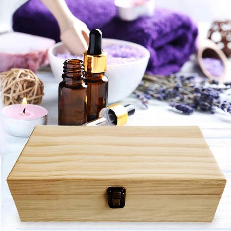 Boîte de rangement en bois massif à 32 compartiments pour huiles essentielles, idéale pour l'aromathérapie, les flacons et la décoration intérieure. (1/4)