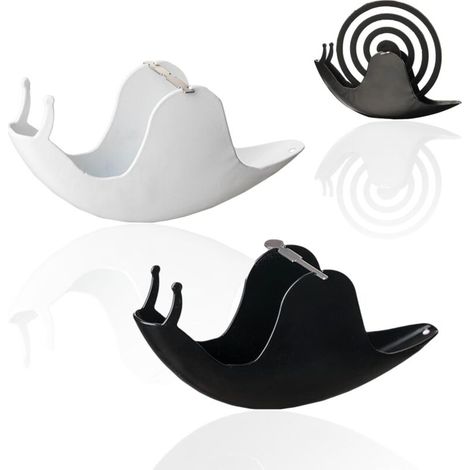 2 Pièces Porte-Spirale Anti-Moustiques en Forme d'Escargot, Conteneur pour Encens, Portable et Créatif, pour Chambre, Cuisine et Bureau (Noir/Blanc) (1/5)