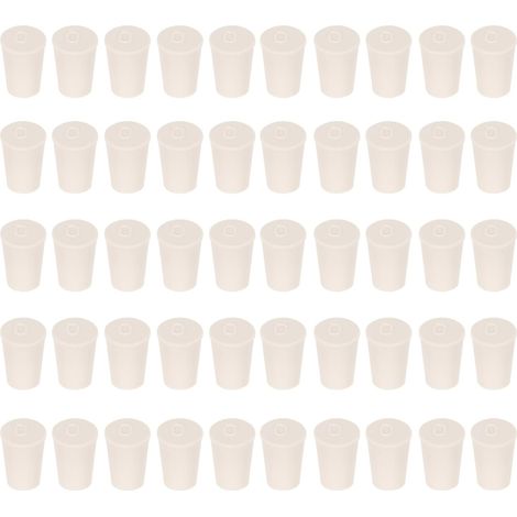Bouchons en Caoutchouc Blanc Plein Lot de 50 Étanchéité, Facile à Utiliser pour Tubes à Essai et Fioles pour Laboratoire Scientifique (1/5)