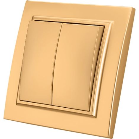 Interrupteur simple allumage,interrupteur mural or couleur 2 voie,interrupteur mécanique mural 86 mm, interrupteur standard 10 Amp, 250 V (1/5)