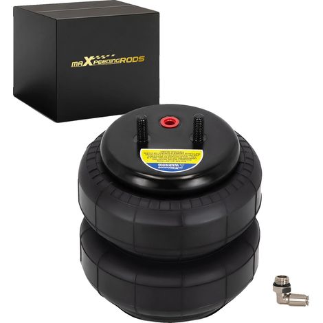 Bolsa de suspensión neumática, capacidad de 2500 lb, altura de diseño de 165 mm, altura mínima de 55-76 mm, altura máxima de 210-230 mm, material de caucho de nitrilo. (1/5)