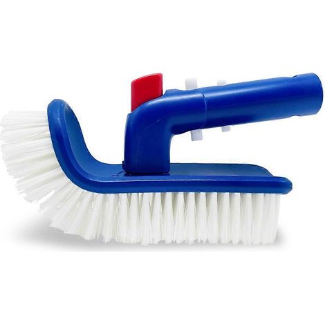 Brosse de nettoyage pour marches et coins de piscine, brosse de nettoyage de piscine rotative à poils fins et portative (1/5)
