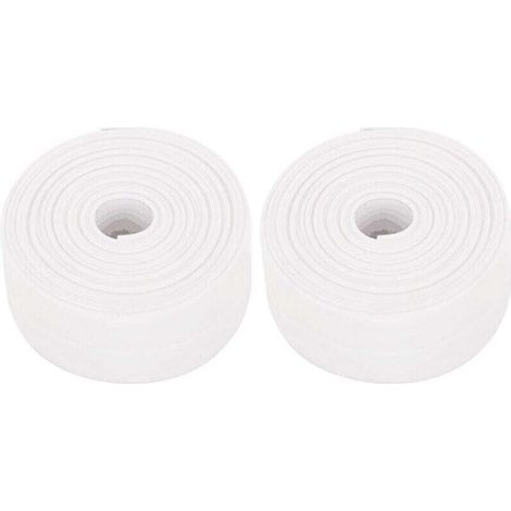 2 Rollen selbstklebende, flexible PVC-Sockelleisten – 38 mm x 3,2 m – Für Küche und Bad – Weiß
