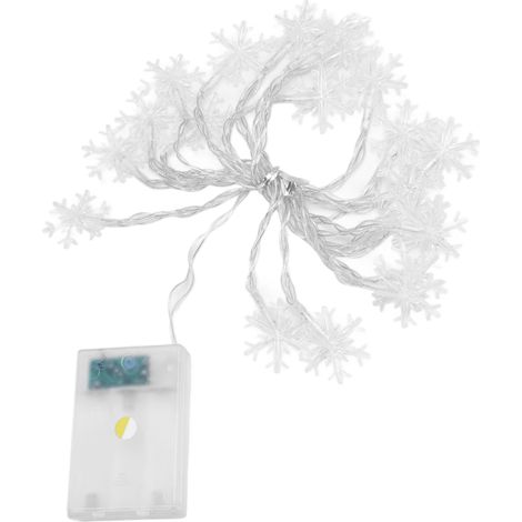 LED-Schneeflocken-Lichterkette mit 20 LEDs, batteriebetrieben, für Weihnachten, drinnen und draußen, Partys (1/5)